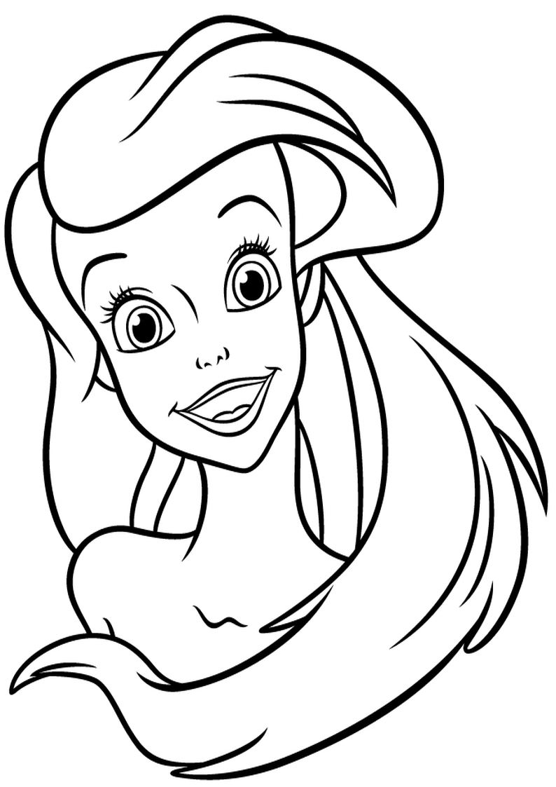 kolorowanka  Ariel z bajki Mała Syrenka od wytwórni Disney, malowanka do wydruku i pokolorowania kredkami numer 42